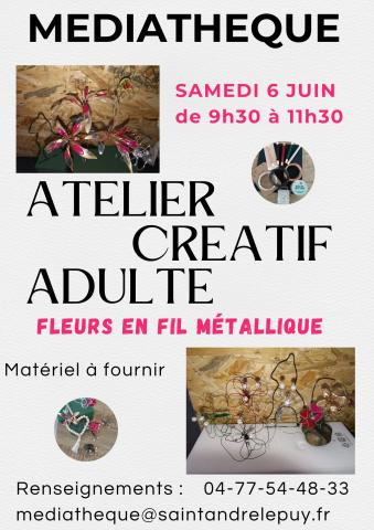 Atelier créatif adultes : fleurs en fil métallique