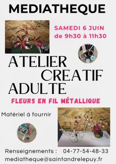 Atelier créatif adultes : fleurs en fil métallique